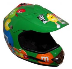 M&M Licensed Green MotoX Motorcycle Helmet - RX20